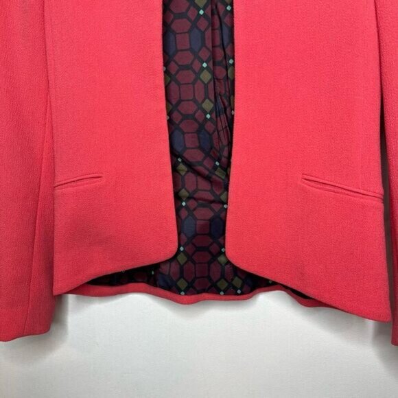 Aritzia Wilfred Women's Size 0 Long Sleeve Exquis Crepe Open Front Blazer Coral - Picture 3 of 13